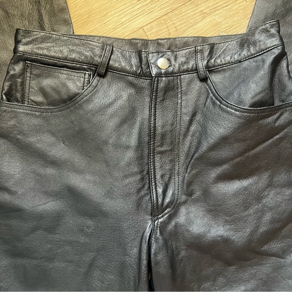 Vintage 80s 90s 100% Leather High Waisted  Pants - Picture 15 of 15
